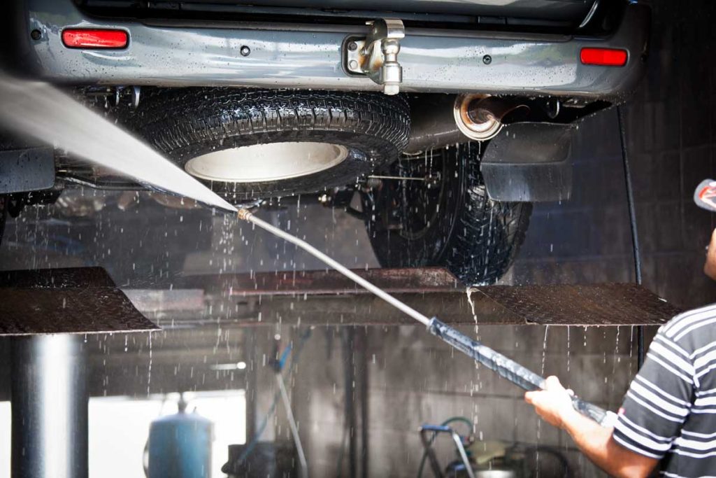 Best car wash membership Katy TX offers elevated undercarriage wash to remove grime and protect vehicle from rust and debris.